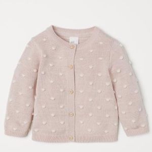 H&M Textured Knit Cardigan Sweater - Powder Pink